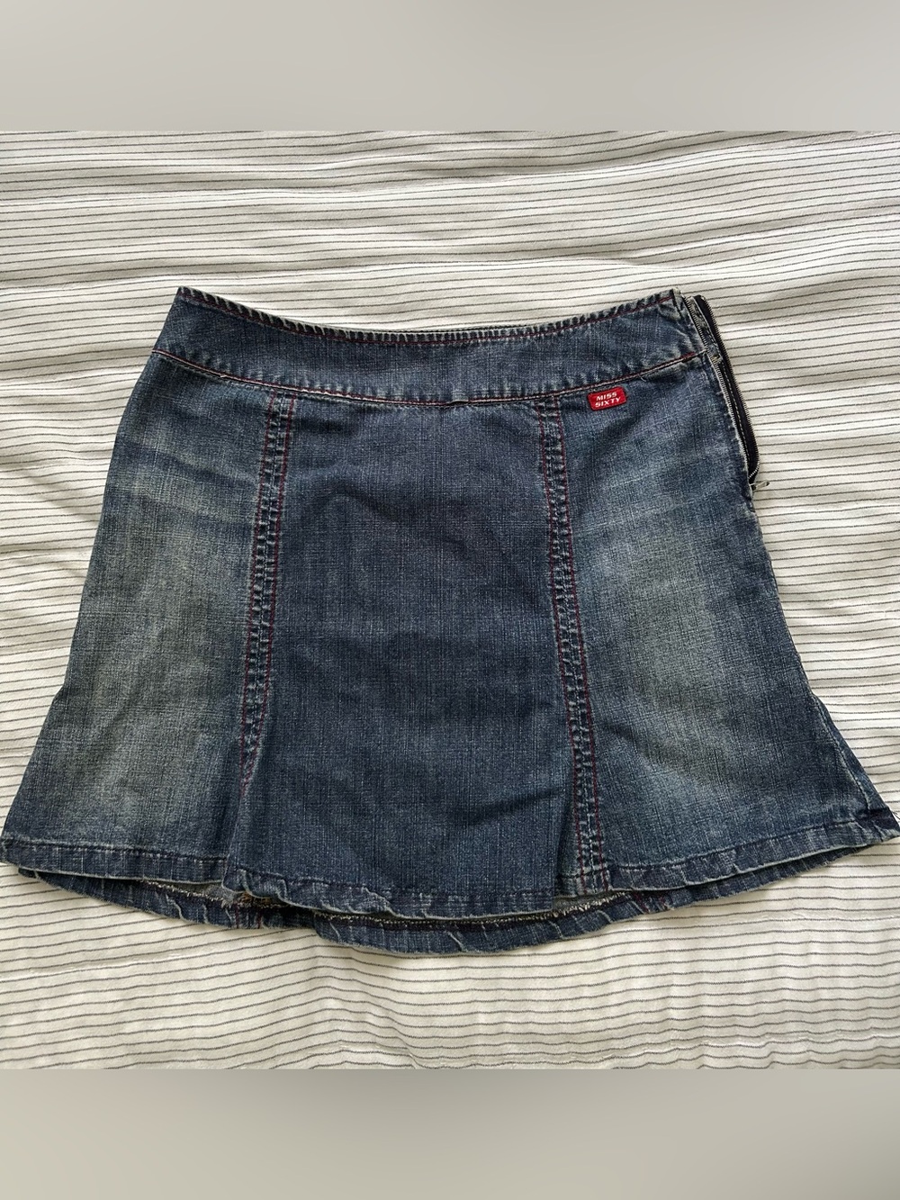 Vintage Made in Italy Miss Sixty Washed Blue Denim Skirt